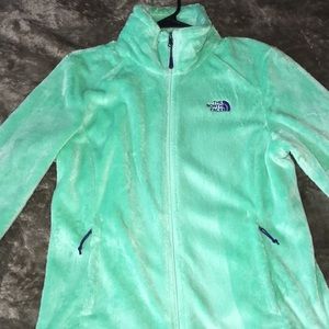Mint green warm North face jacket only worn once.